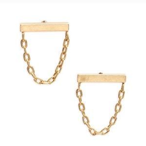 Madewell Brass Bar & Chain Studs